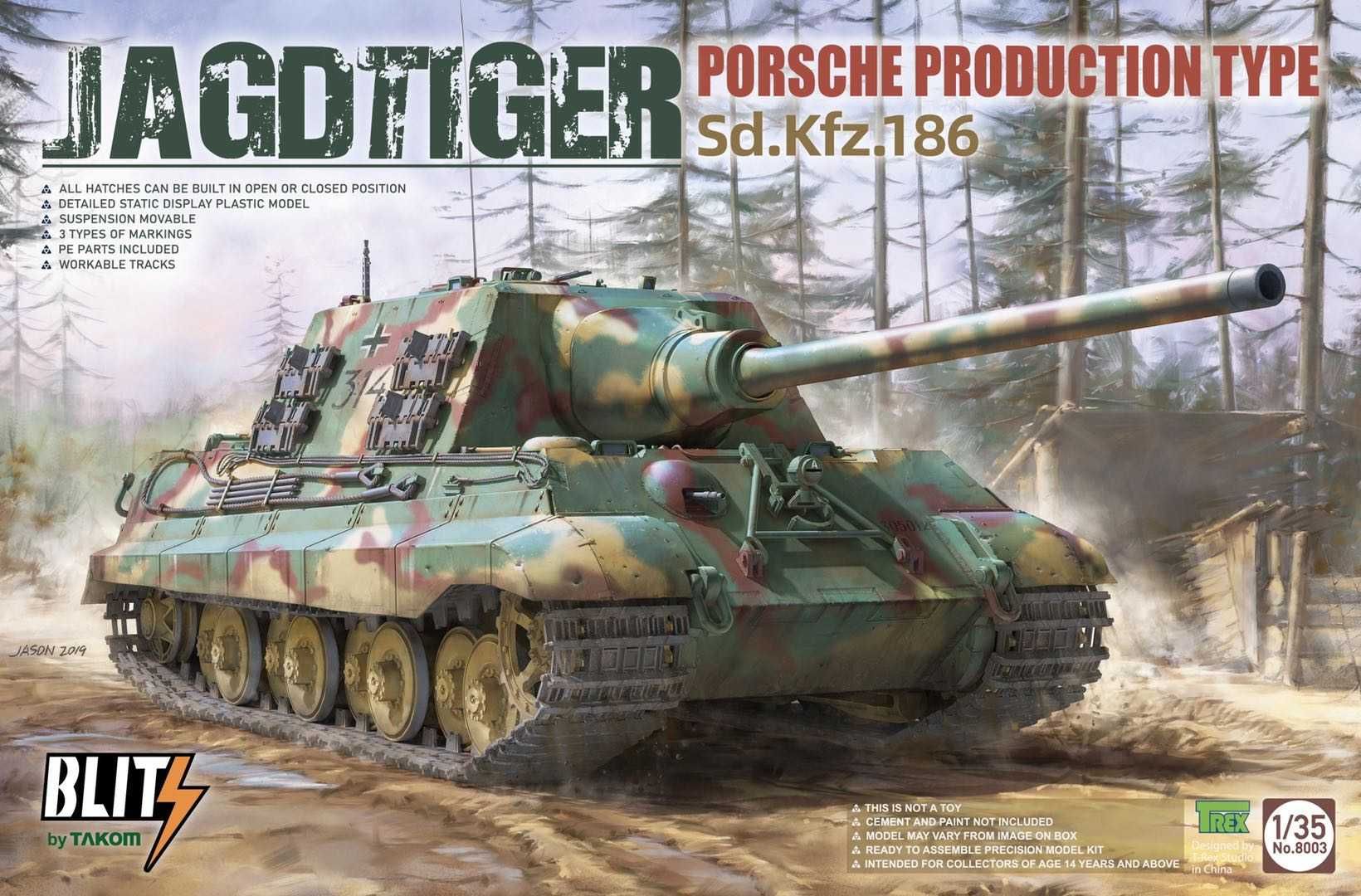 TAKOM 8003 1/35 JAGDTIGER D.KFZ.186 Тип производства Танки