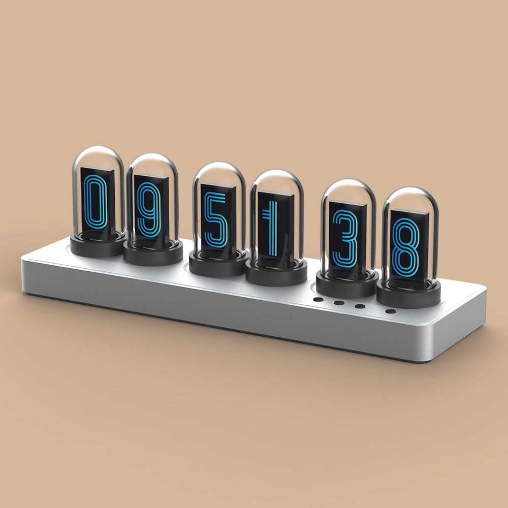 Цифровой IPS Цветной Экран Quasi Nixie Tube Clock экран с 6 настройками будильника, 7 режимами, 12 пользовательскими изображениями, веб-управлением, приложение не требуется.