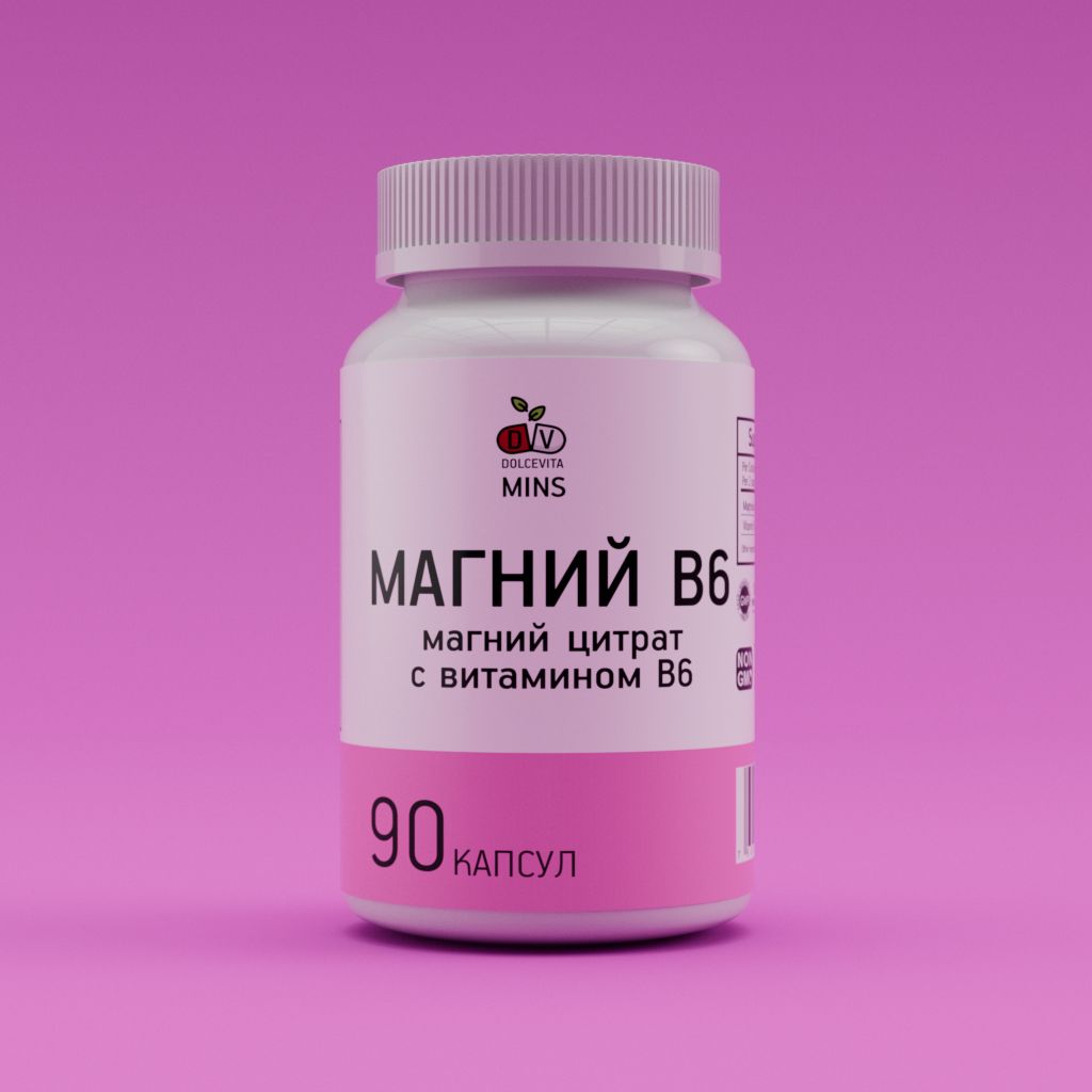 КомплексМагнийВ6("MagnesiumB6")МагнийцитратсвитаминомВ6(magnesium),витамины,бадыдляборьбысострессомиусталостьюотDOLCEViTAMINS