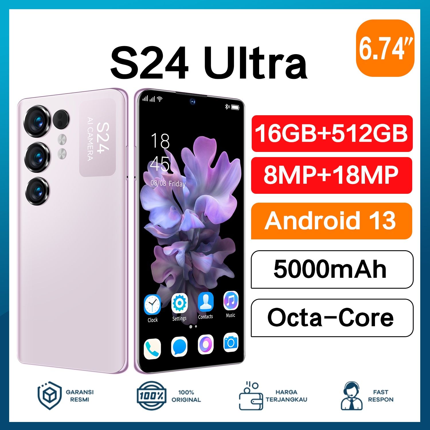 Смартфон ультратонкий новый мобильный телефон s24 ultra