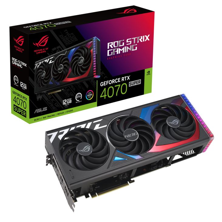 ASUSВидеокартаGeForceRTX4070SUPERROGStrixGAMING12ГБ(ROG-STRIX-RTX4070S-12G-GAMING).Уцененныйтовар