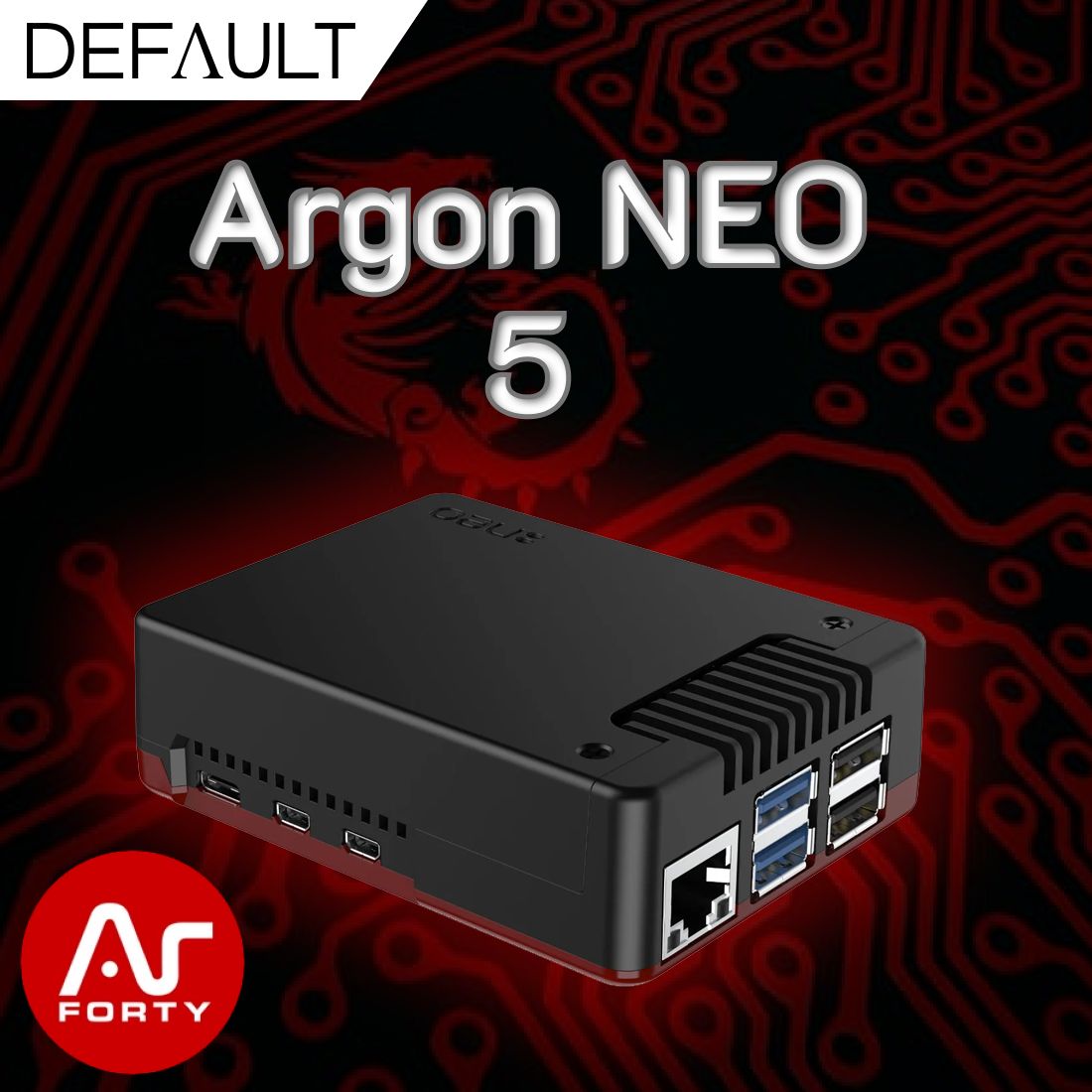 Алюминиевый корпус радиатор Argon NEO для Raspberry Pi 5 ( расбери пай )