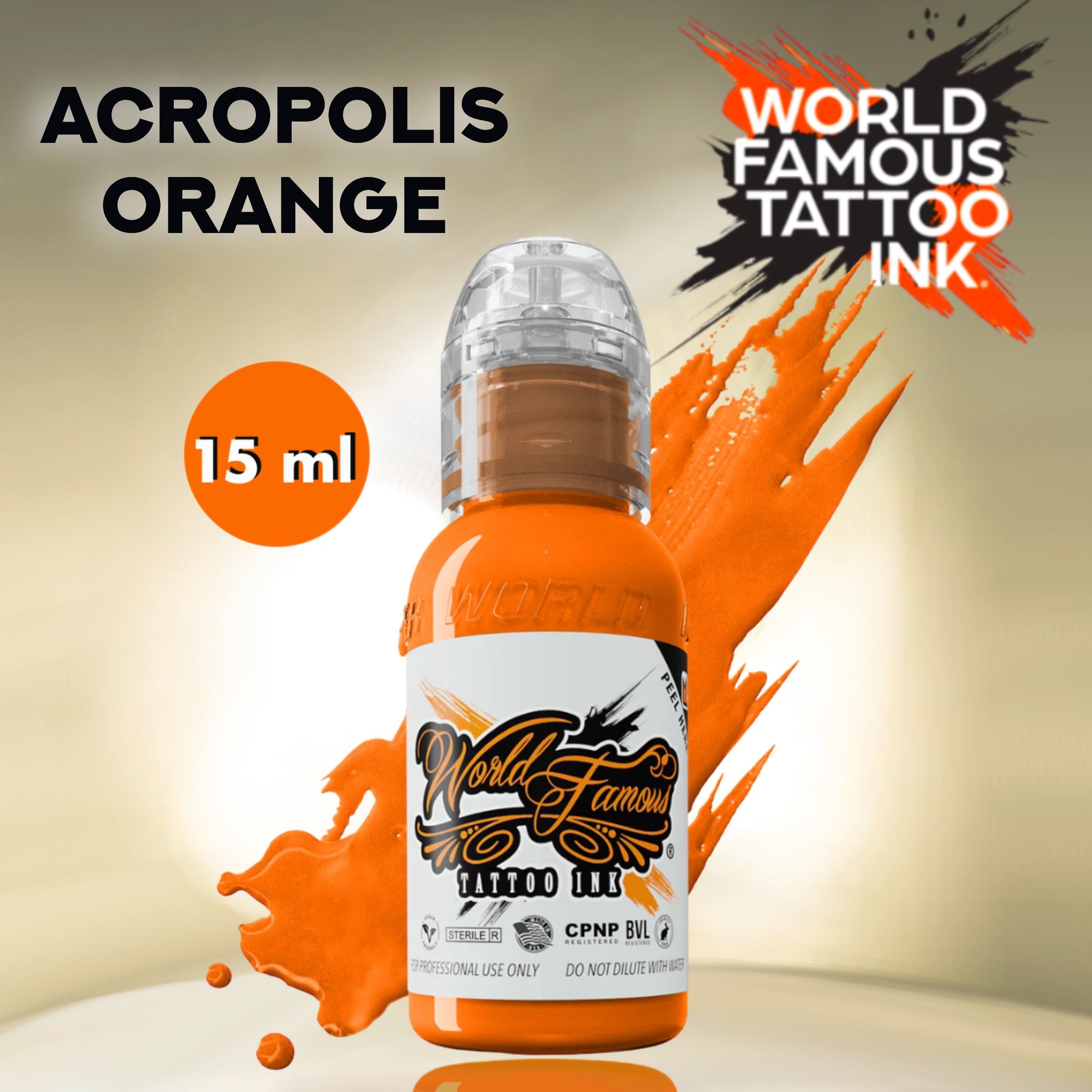 World Famous Acropolis Orange Краска для татуировки 15мл