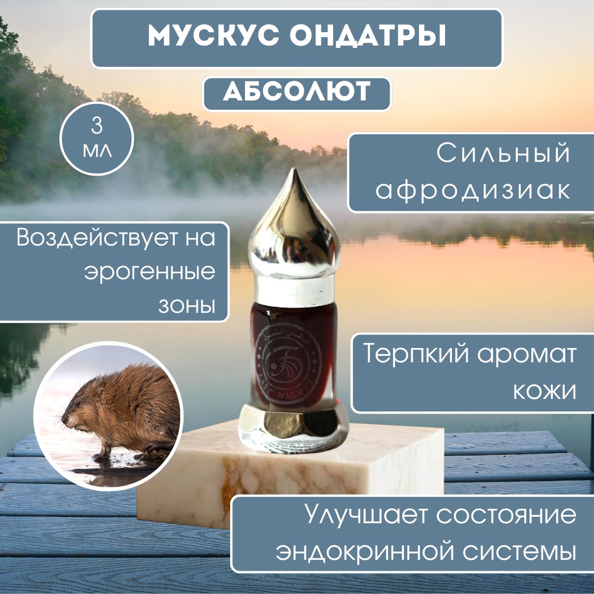 Мускус ондатры абсолют