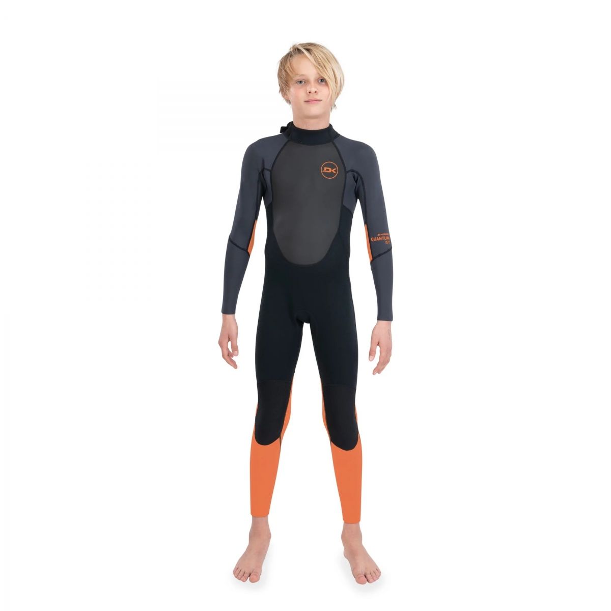 Гидрокостюм детский Dakine Kid's Quantum Back Zip Full Suit 3/2mm F/L Black/Orange, 11