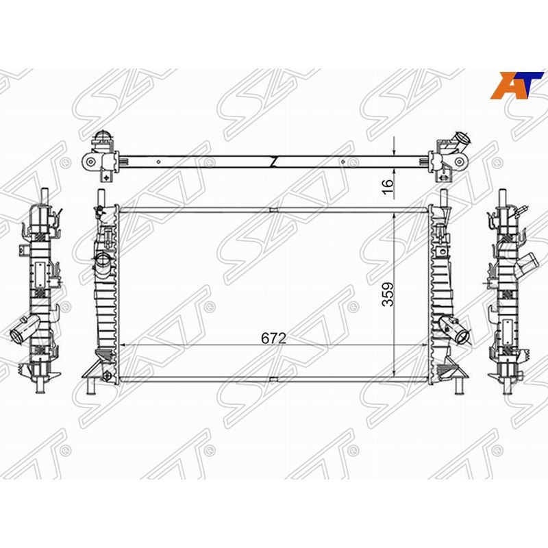 РадиаторохлаждениядляФордФокус22005-2008,FordFocus2радиаторохлажденияSATSG-MZ0008-R,oem3M5H8005TE