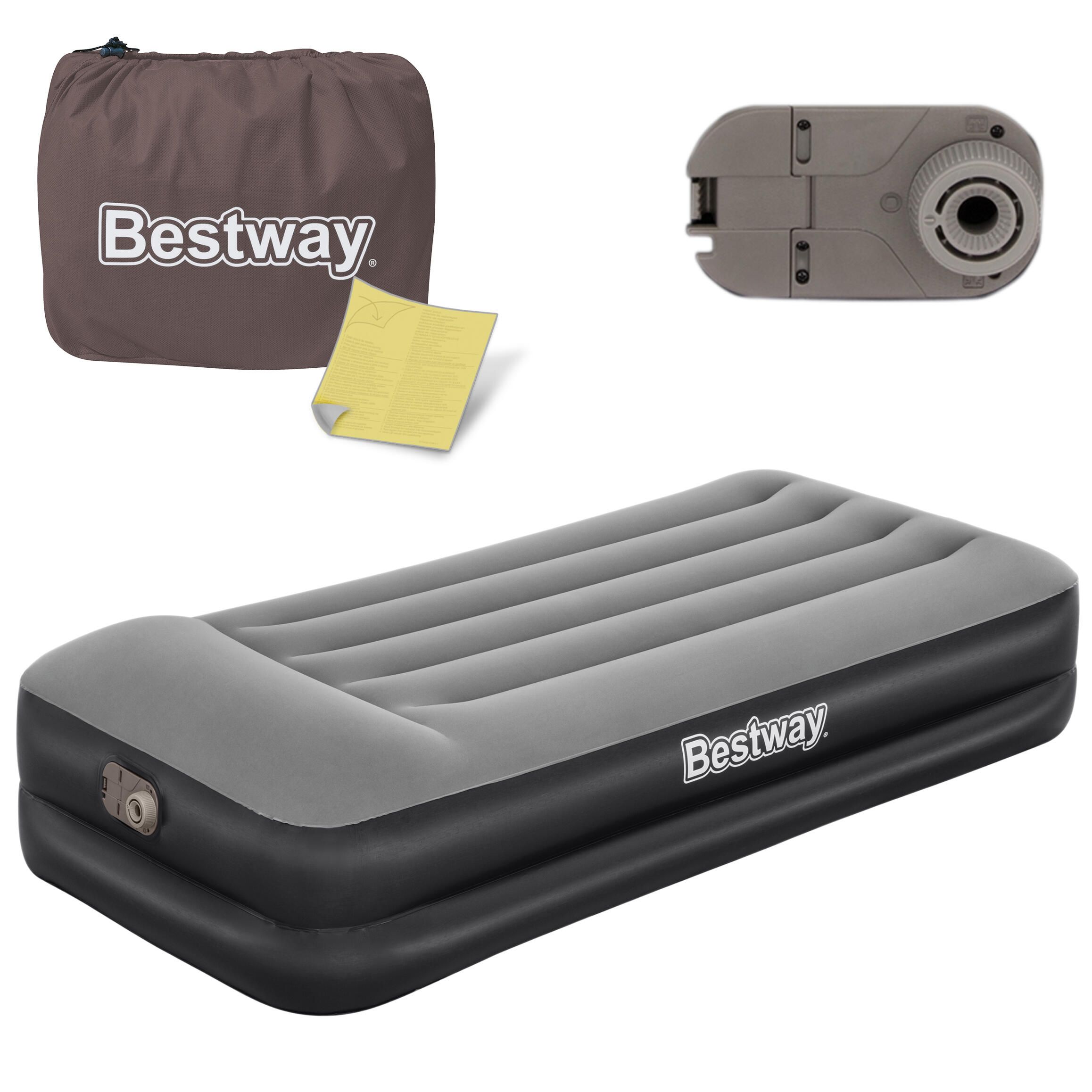 Кровать надувная bestway с насосом на батарейках 191x97x38 см