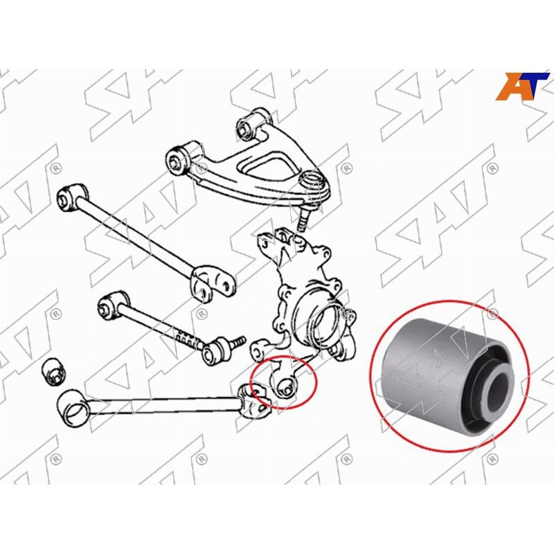 Сайлентблокнеподвижныйзаднейцапфы(кпродол.тяге)TOYOTACHASERCRESTAMARK2CROWNJZS15592-SATST-42305-30040F,oem4872522160