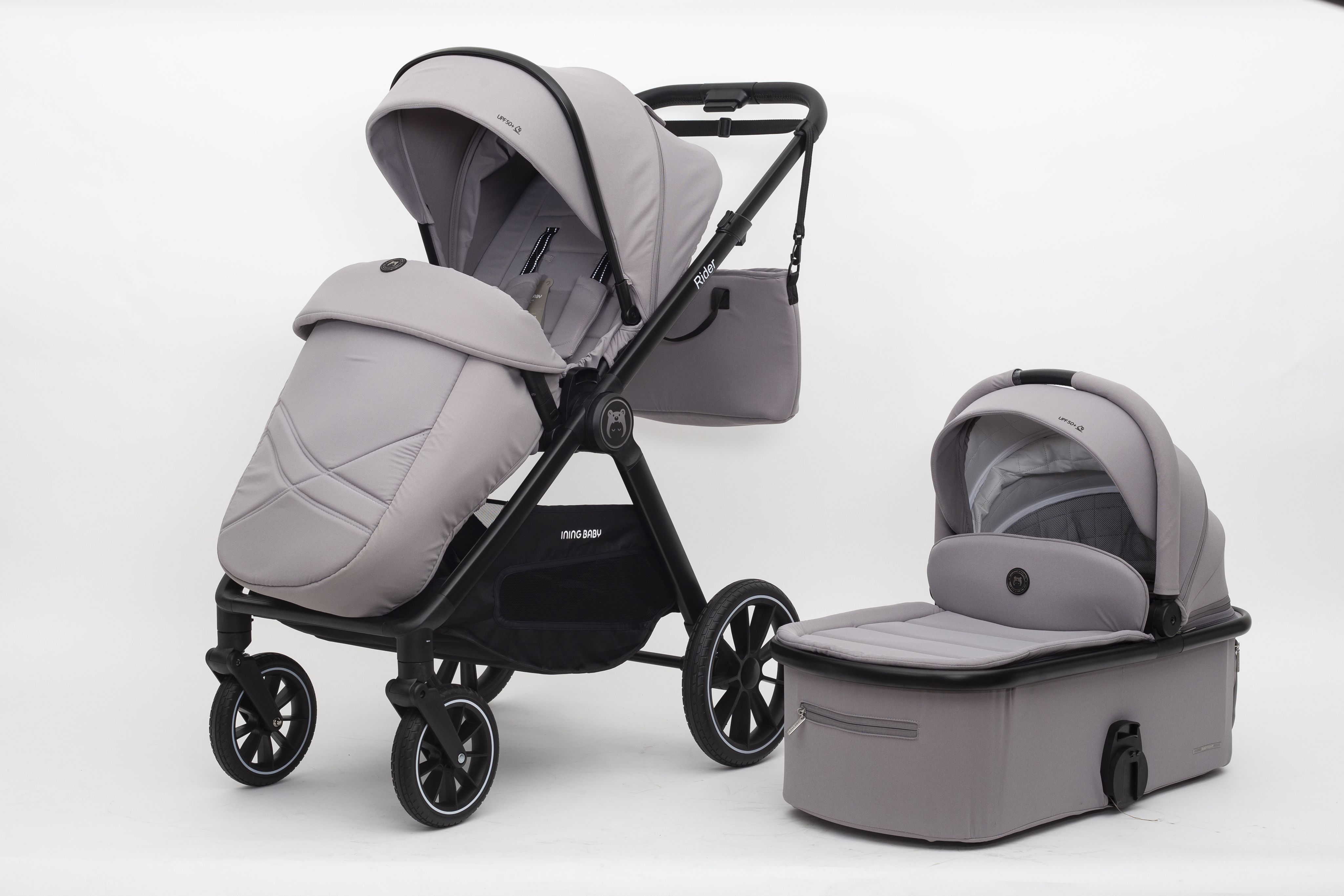 Коляска 2 в 1 Ining Baby KR345 Rider Light grey