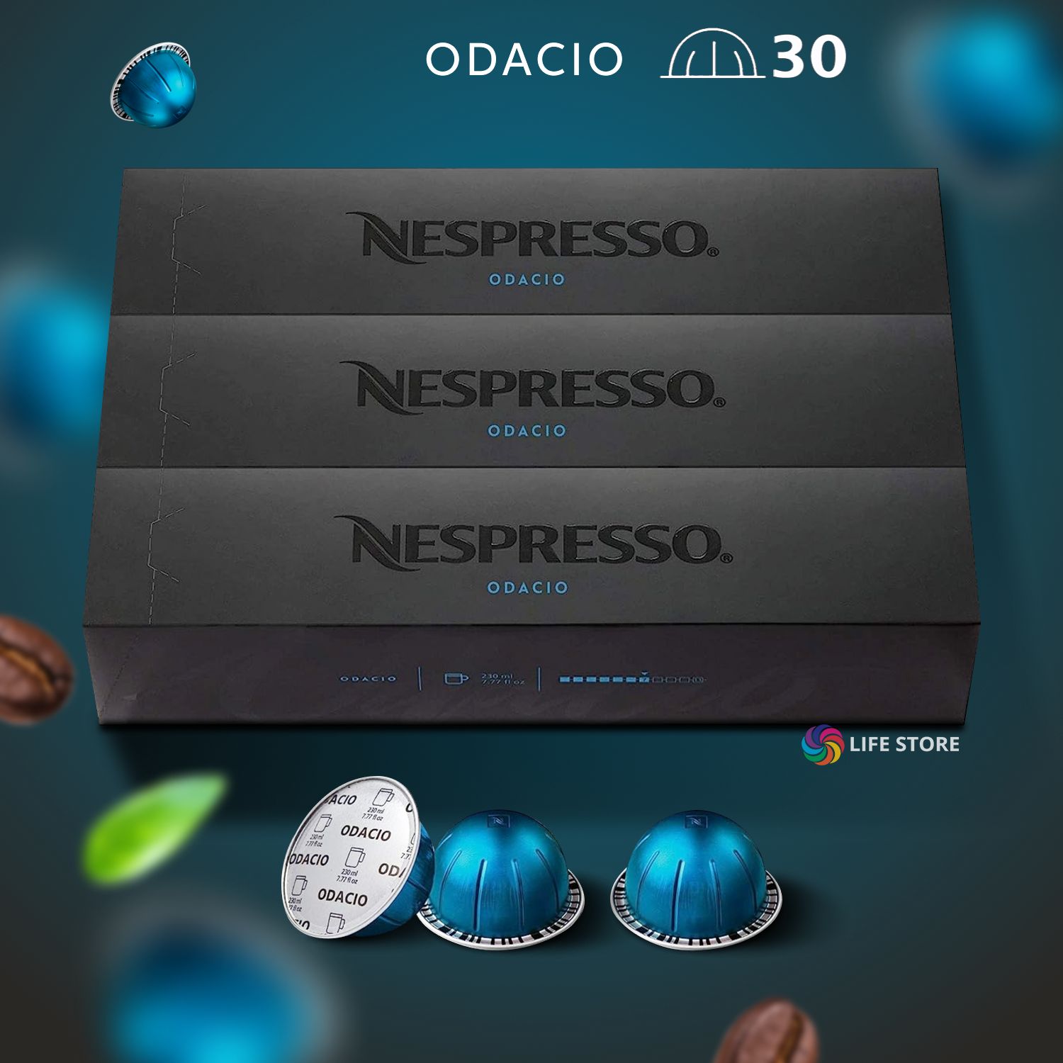 Кофе в капсулах Nespresso Vertuo ODACIO, 30 шт. (3 упаковки в комплекте)