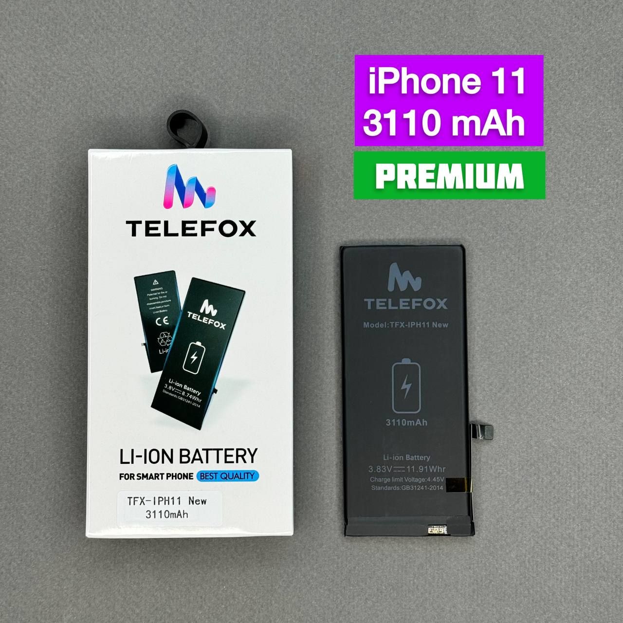 АккумуляторTELEFOXдляAppleiPhone11/3110mAh/Premium