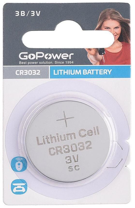 ДисковаябатарейкаGoPowerCR3032LithiumBattery3vBL100-00027988,1шт.