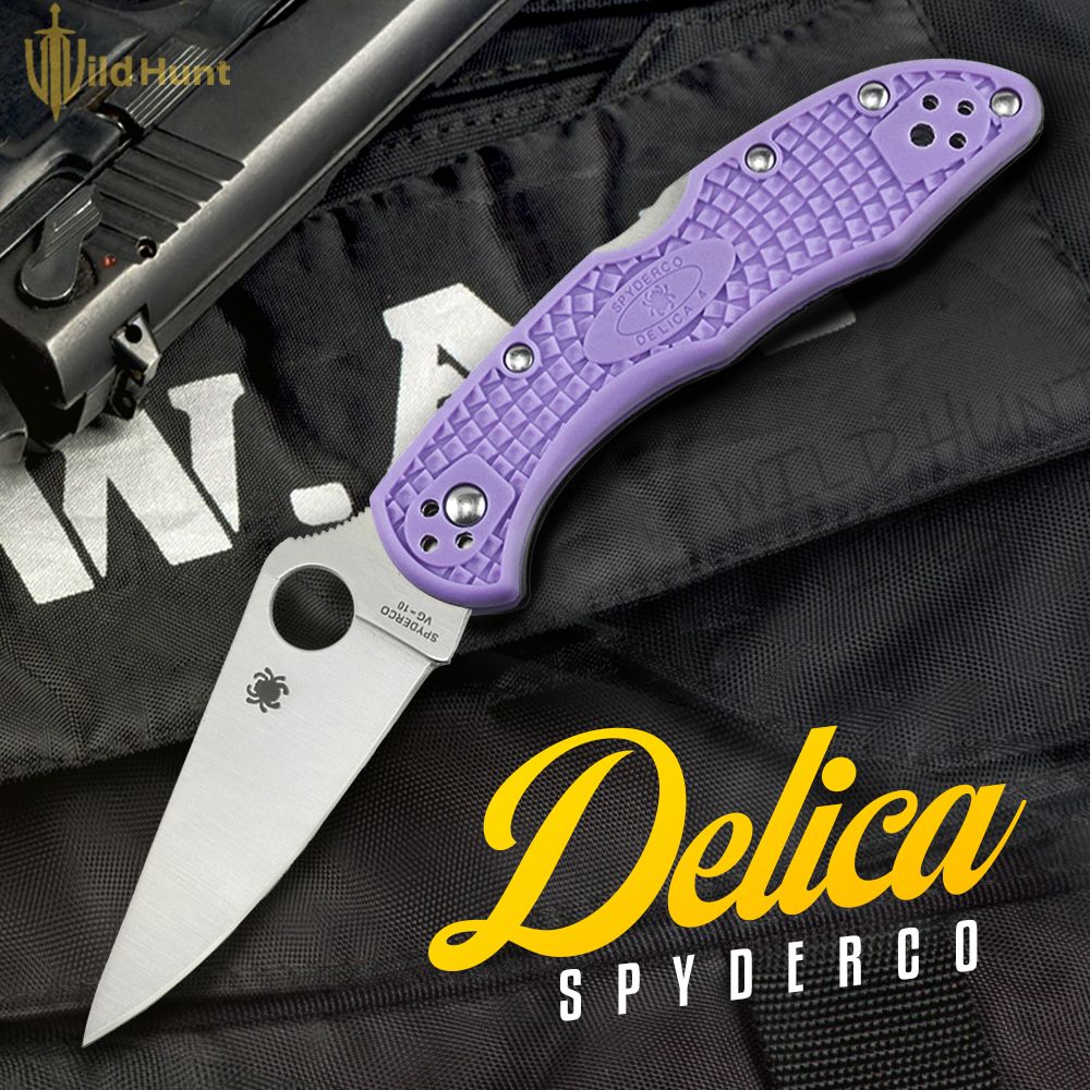 ТуристическийскладнойножSpydercoDelica4FlatPurple