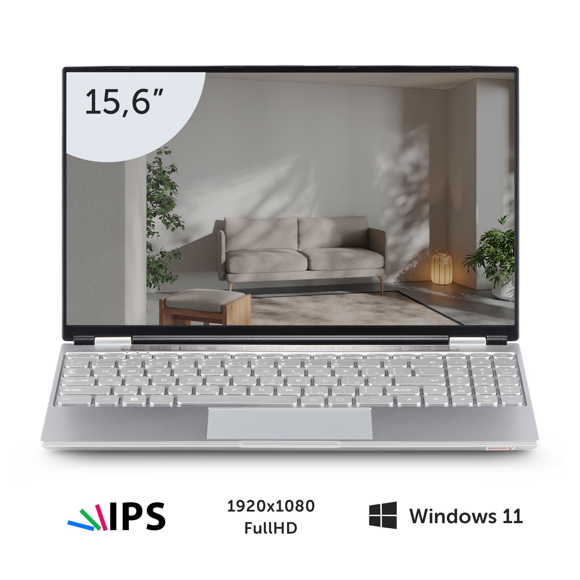 AzertyAZ-1527Ноутбук15.6",IntelN95,RAM16ГБ,SSD1024ГБ,IntelUHDGraphics,WindowsPro,серебристый,Русскаяраскладка