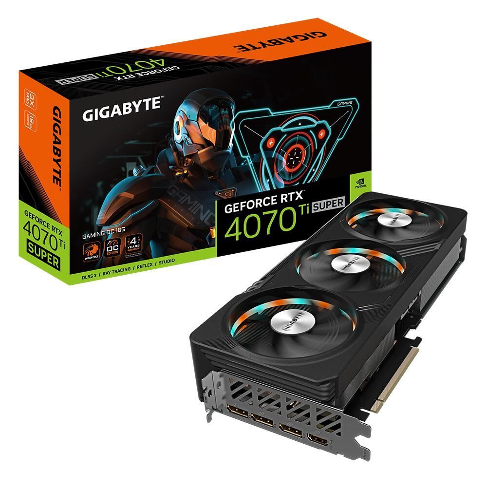 Gigabyte Видеокарта GeForce RTX 4070 Ti SUPER GAMING OC 16 ГБ (GV-N407TSGAMING OC-16GD)