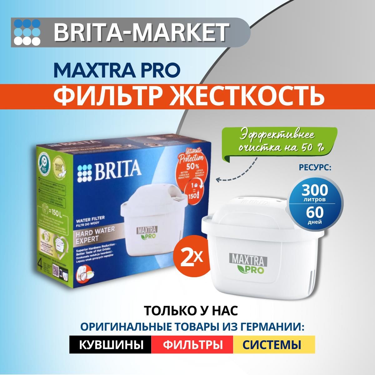 Фильтр для жесткой воды Брита BRITA Maxtra+ Limescale 2 шт.