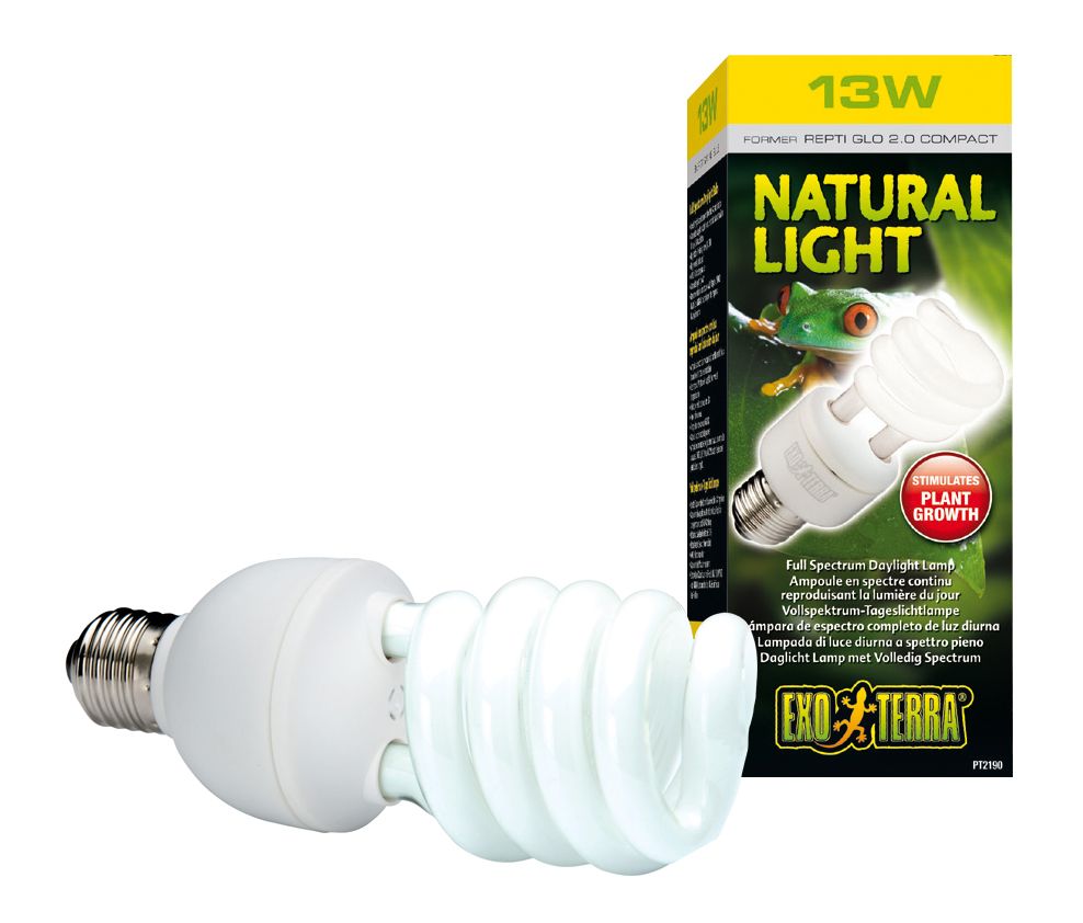 EXO TERRA Лампа полного спектра "Reptile Natural Light Former UVB2.0 Compact", 13 W