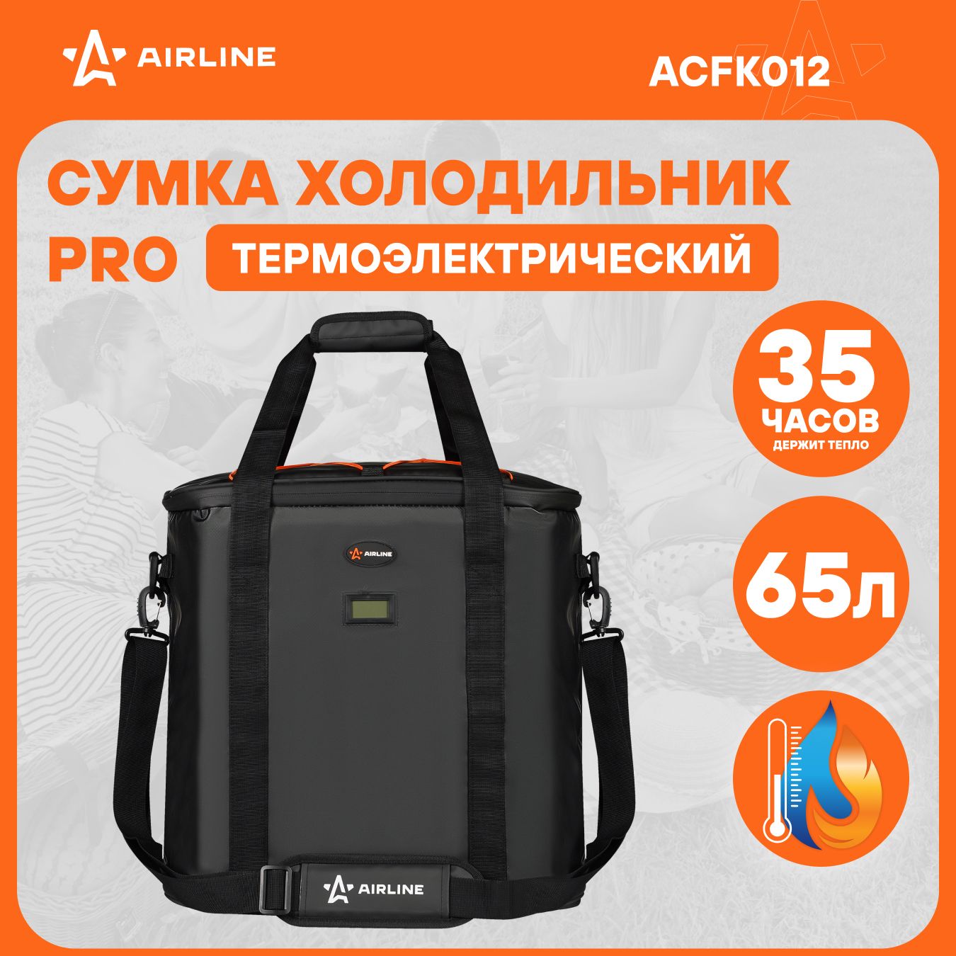 Сумка холодильник термосумка 65 л "Black Edition", 42*38*41 см AIRLINE ACFK012