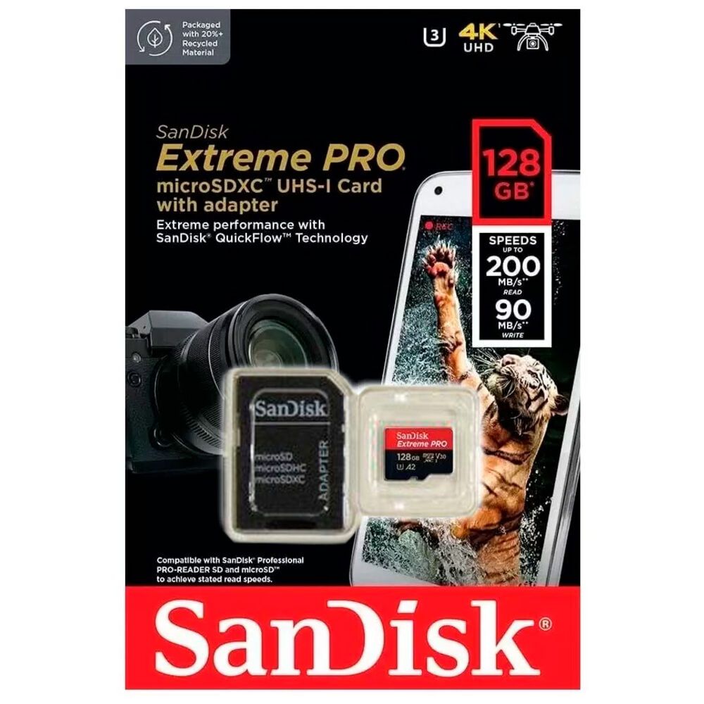 КартапамятиSanDiskExtremePRO128ГБ(200Mb/s)(SDSQXCD-128G-GN6MA)