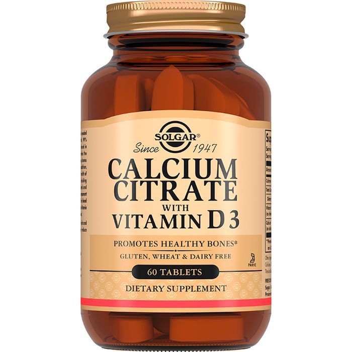 Solgar, Calcium Citrate with Vitamin D3 "Цитрат Кальция с Витамином D3", 60 таблеток