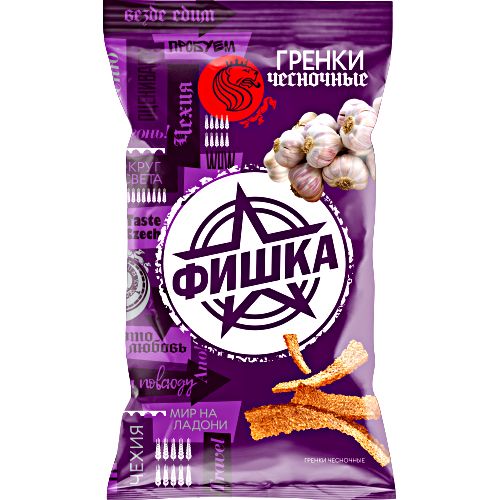 Гренки "ФИШКА" 120гр чесночные /6 шт.