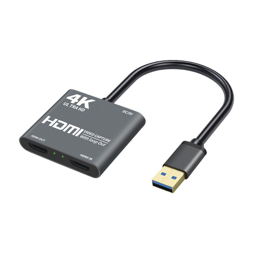 Карта видеозахвата HDMI - USB GSMIN A98 HDMI Video Capture Card (FullHD, 1080P) захват видео с Playstation, Xbox, Nintendo Switch, DSLR камера (Черный)