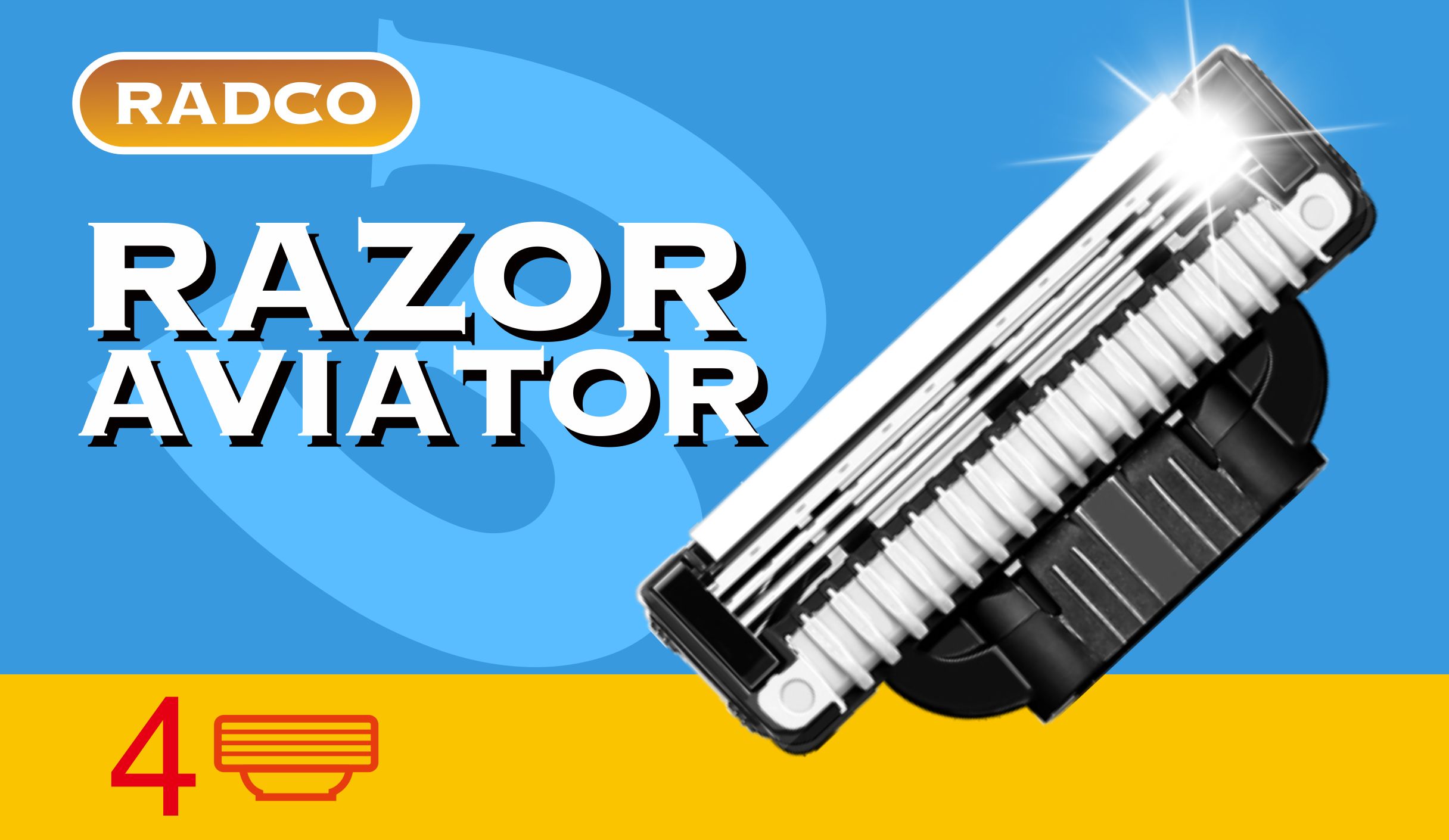 Сменные кассеты Radco Aviator Razor 3, 4 шт.