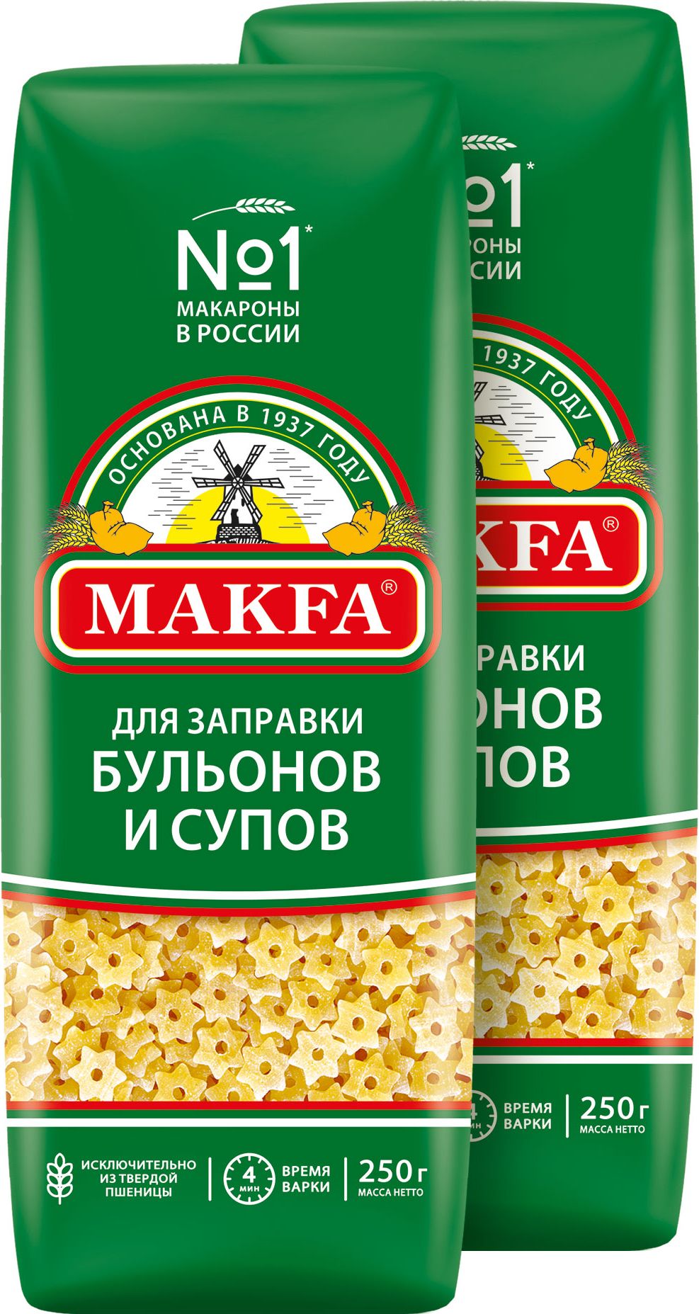 МакароныMakfaЗвездочки,длясуповибульонов,250гх2шт