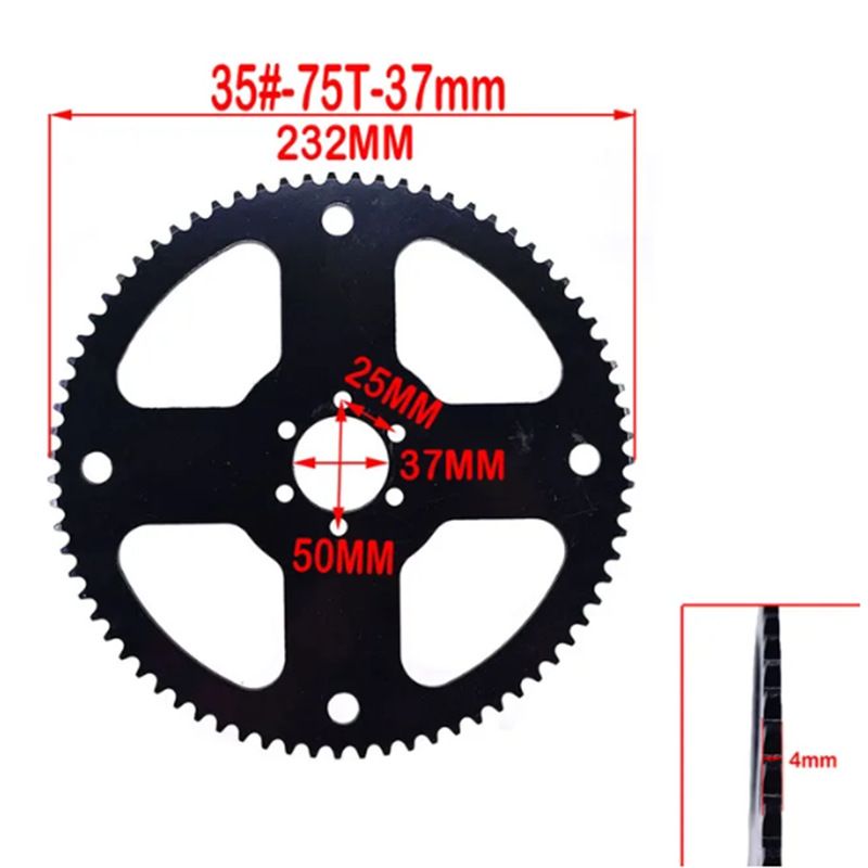 40T58T60T65T75зубьев#35задняязвездочка,совместимасаксессуарамидлямодификациимини-пляжныхавтомобилей49CCDirtPitBikeGoKartQuadBuggyATV