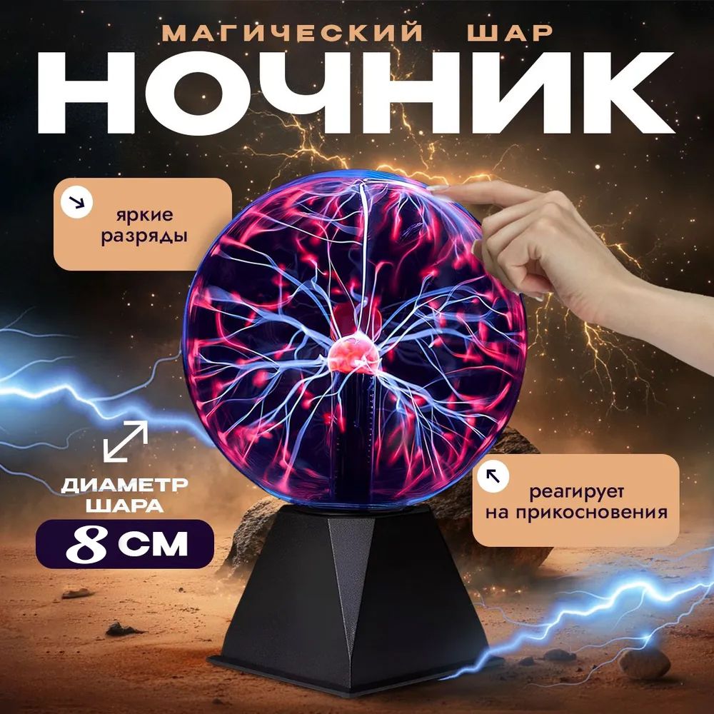 JCJUNANСветильникплазменныйшар,1.2W,3Вт