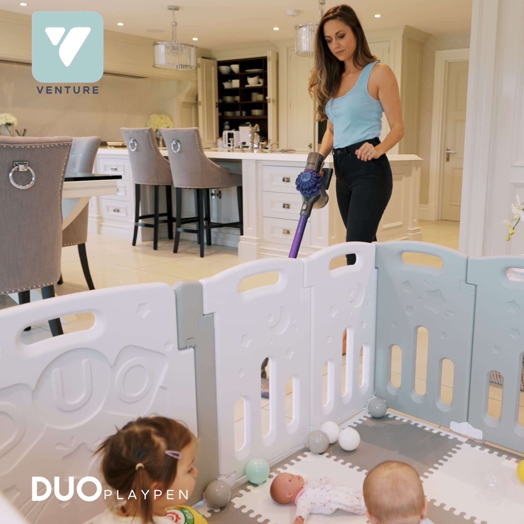 Большой детский игровой манеж, игровая зона DUO Kids Simple 150x150CM Color из пластика, для дома и улицы, серый купить на OZON по низкой цене (1701253461)