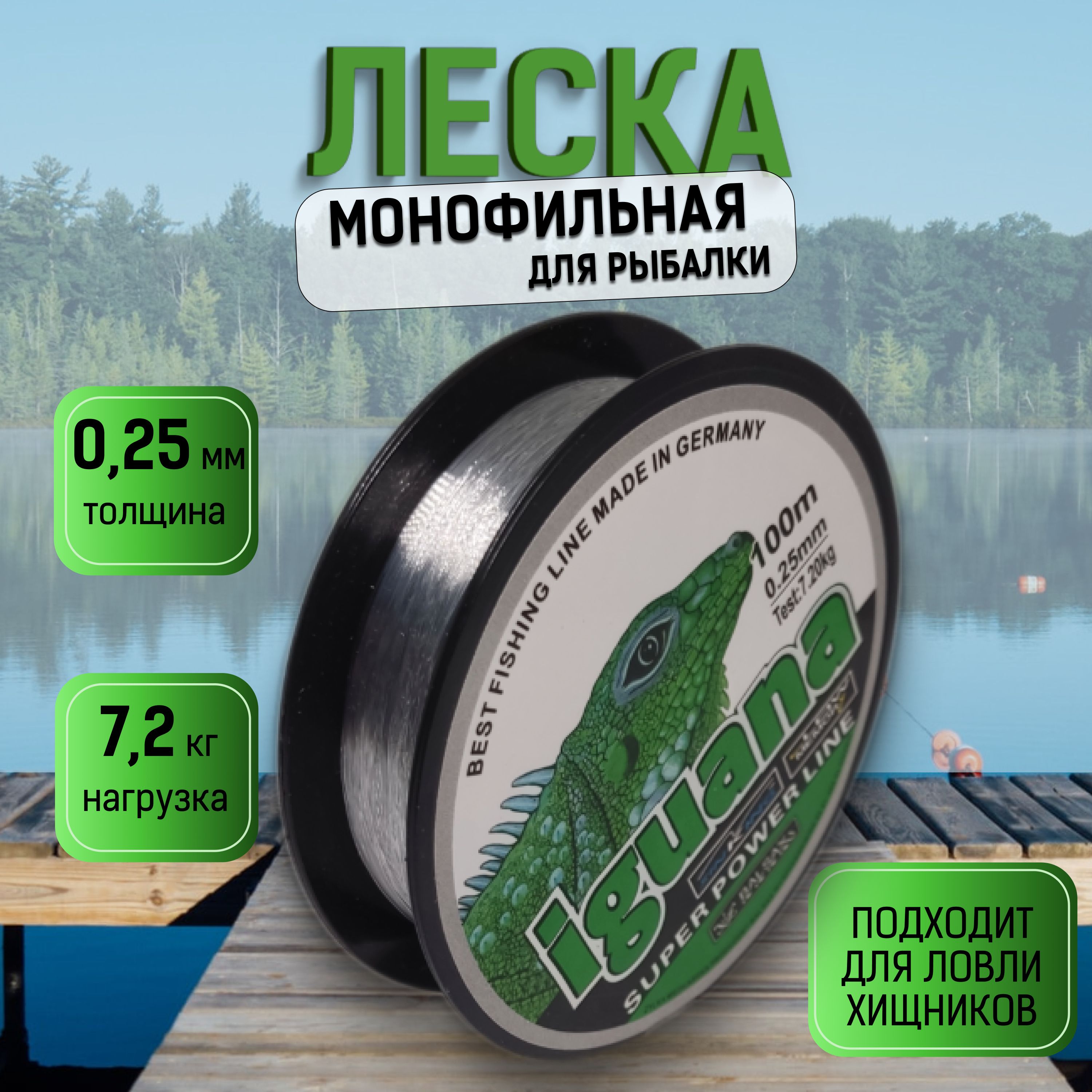 Balsax Монофильная леска для рыбалки, размотка: 100 м, толщина: 0.25 мм