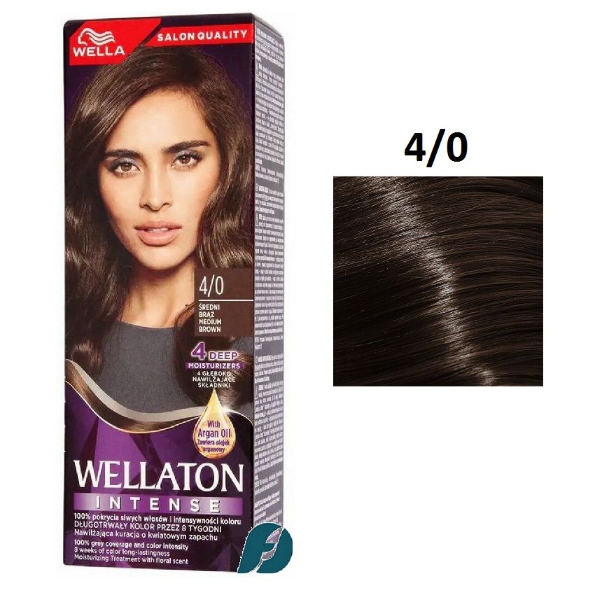 Wella WELLATON 4/0 Cтойкая крем-краска для волос - Темный шоколад, 110 мл