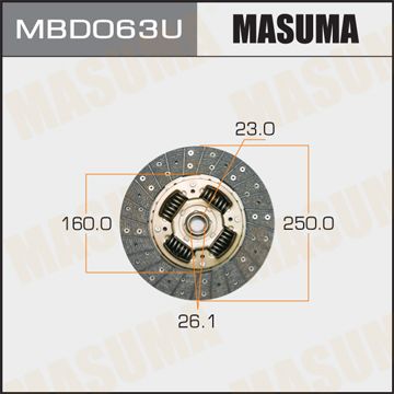 Диск сцепления 250 x 160 x 23 x 26.1 MASUMA MASUMA MBD063U