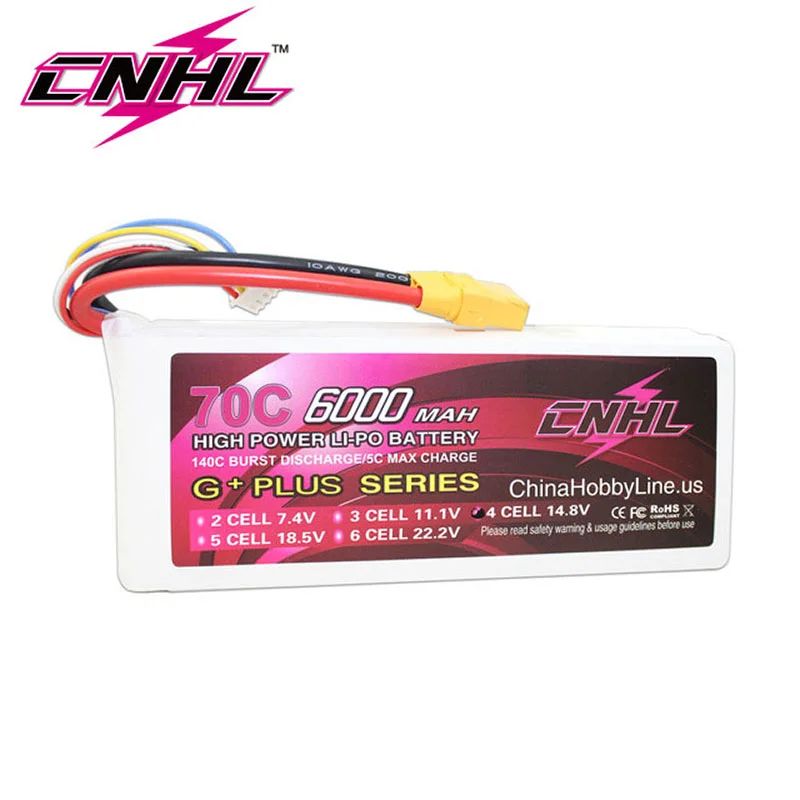 CNHL Lipo 3S 4S 6S 11,1 В 14,8 В 22,2 В Аккумулятор 6000 мАч 70C с вилкой XT90