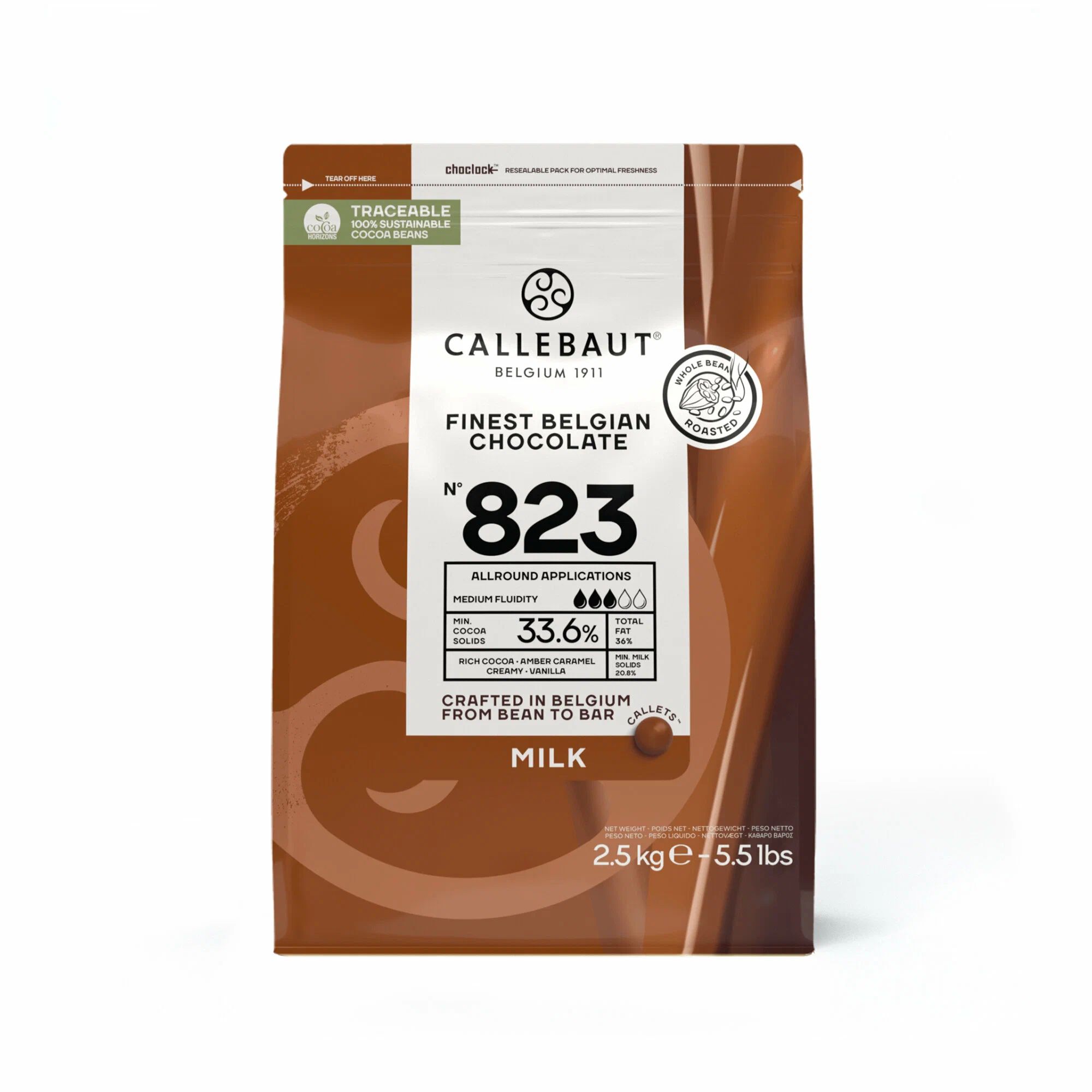 Шоколад молочный Callebaut в каллетах 33,6% 2,5 кг