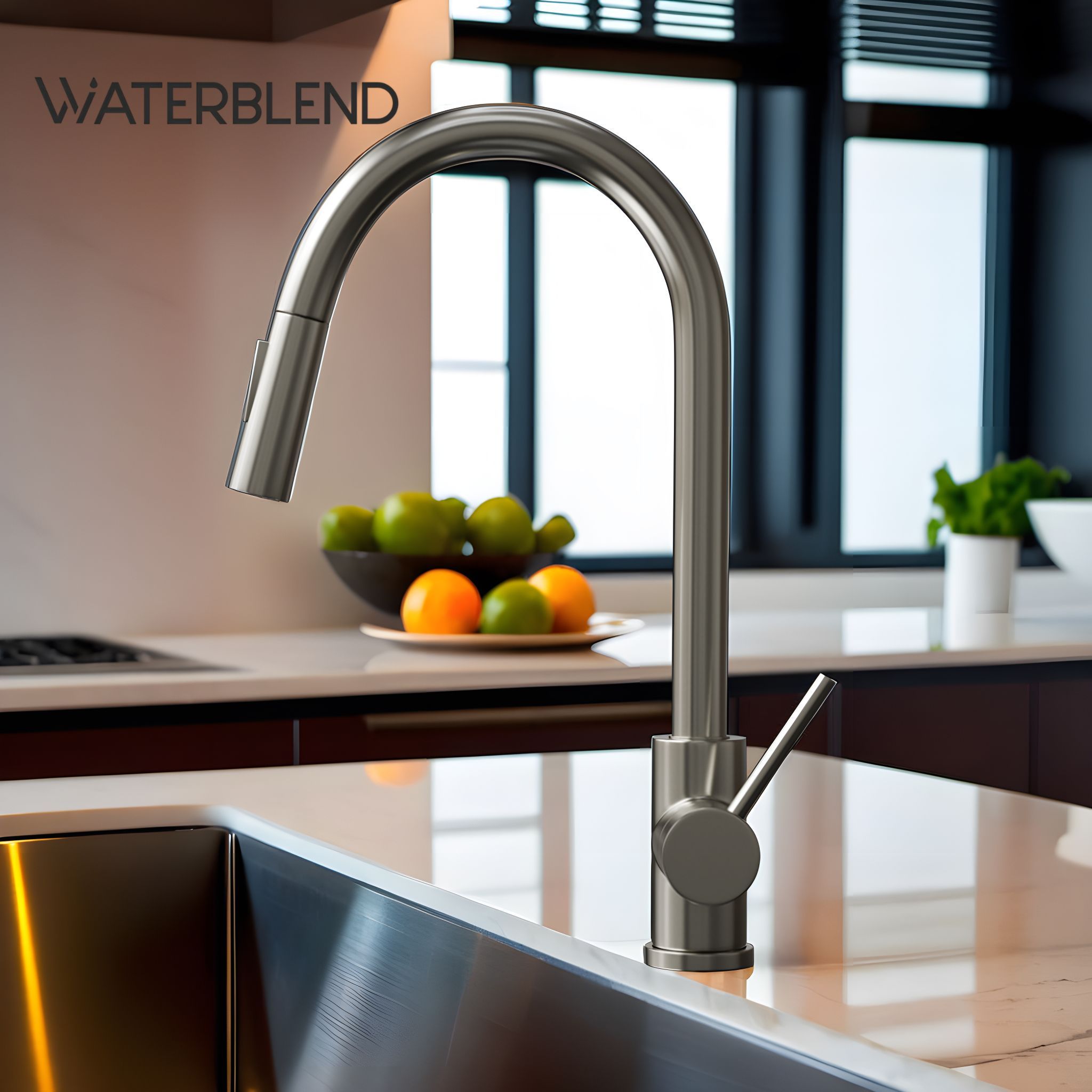 Смеситель для кухни из нержавеющей стали с выдвижным гибким изливом(图5)