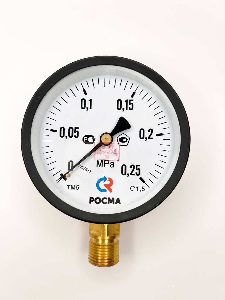 Манометр общетехнический РОСМА ТМ-510Р.00.(0...0,25МПа)G1/2, кл.т. 1,5