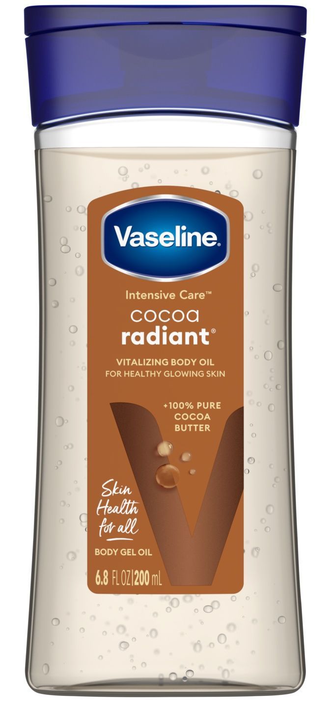 VASELINE, Intensive Care Cocoa Radiant Gel Oil Масло какао вазелиновое увлажняющее, для сухой кожи, 200 мл