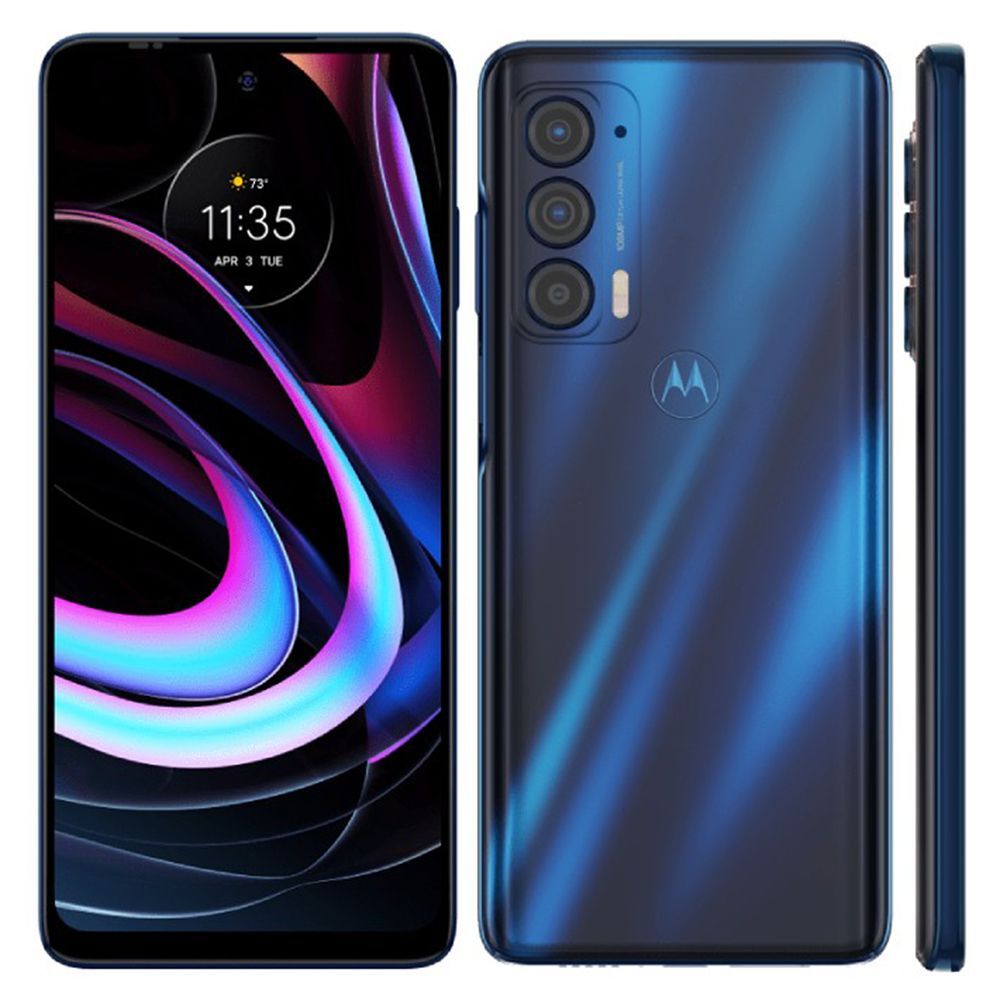 MotorolaСмартфонEdge5GUW(2021),6+128GB,6,8-дюймовый,разрешение1080x2460,5000мАч,камера108МпGlobal6/128ГБ,темно-синий