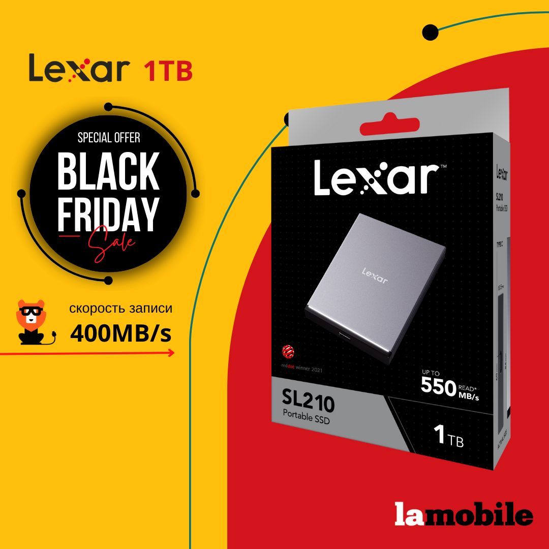 Внешний SSD-накопитель Lexar SL210 1TB USB 3.1 Gen 2 Type-C SSD