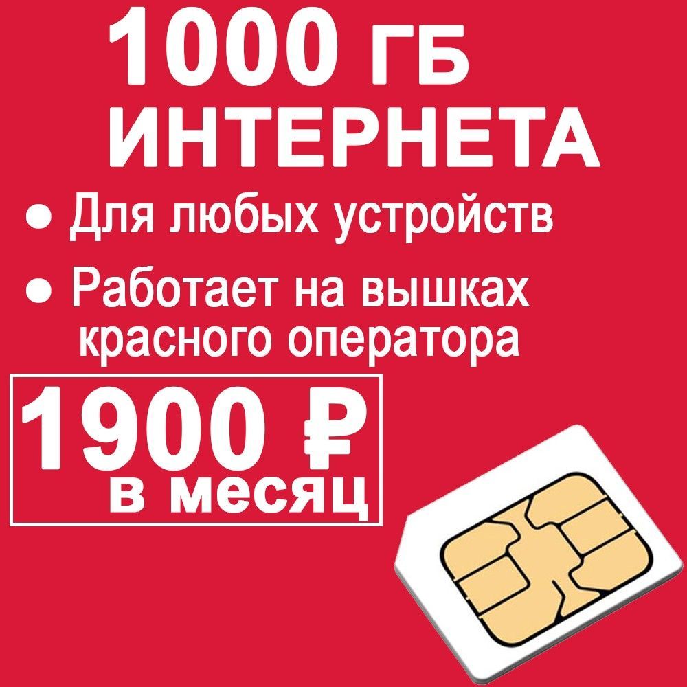 SIM2MSIM-карта1000ГБвсетикрасногооператора(ВсяРоссия)