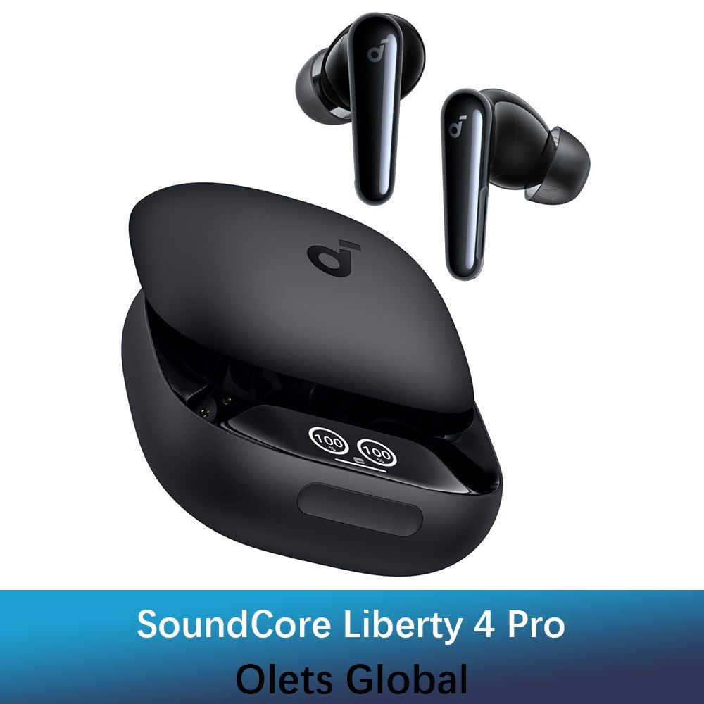 НаушникибеспроводныесмикрофономAnkerSoundcoreLiberty4Pro,Bluetooth,USBType-C,черно-серый