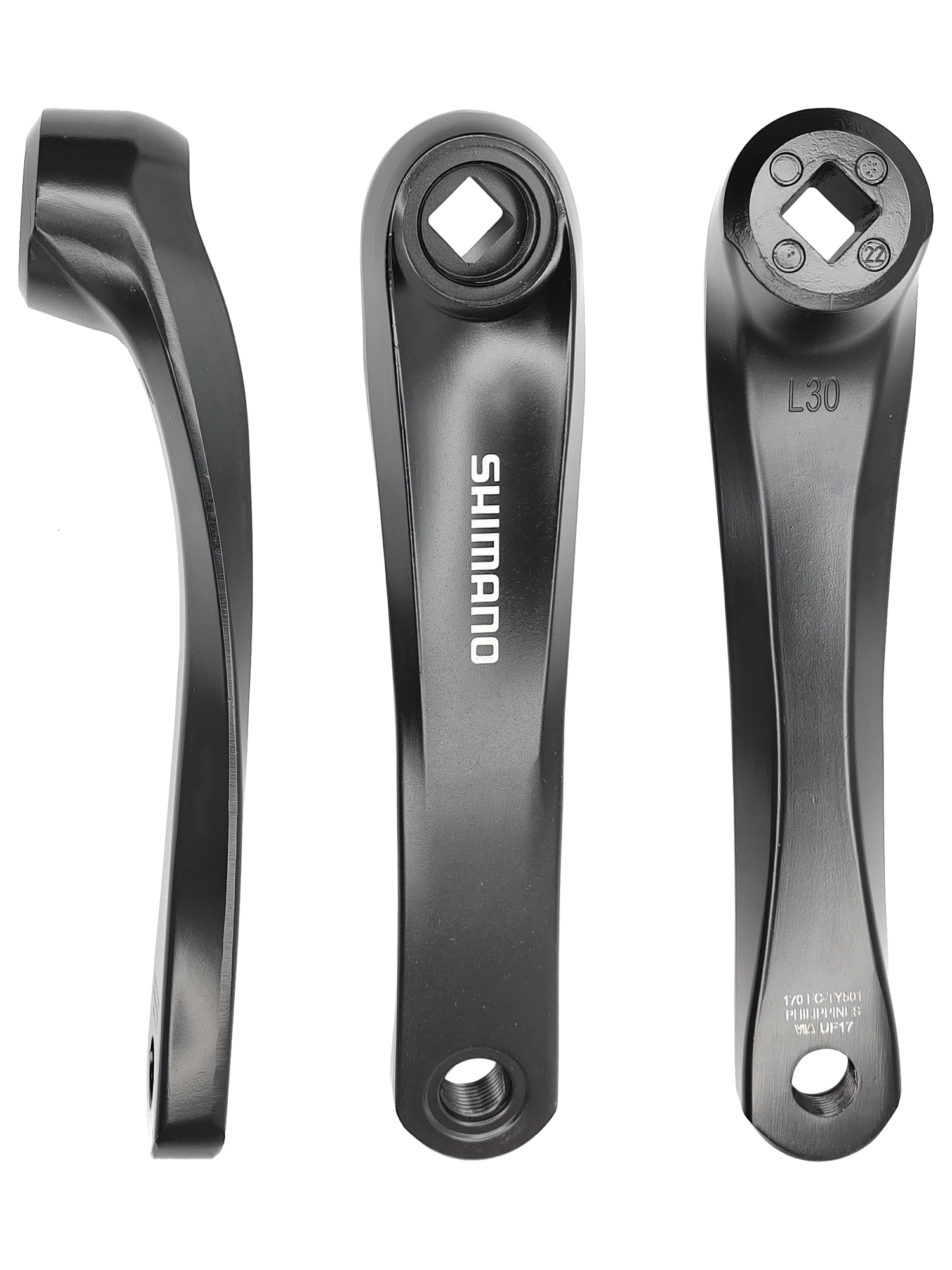 Shimano Шатуны для велосипедов FC-TY501, шатун 170 мм, под квадрат, звезды 42/34/24, с защитой, черный — Товары для велоспорта — фото 3