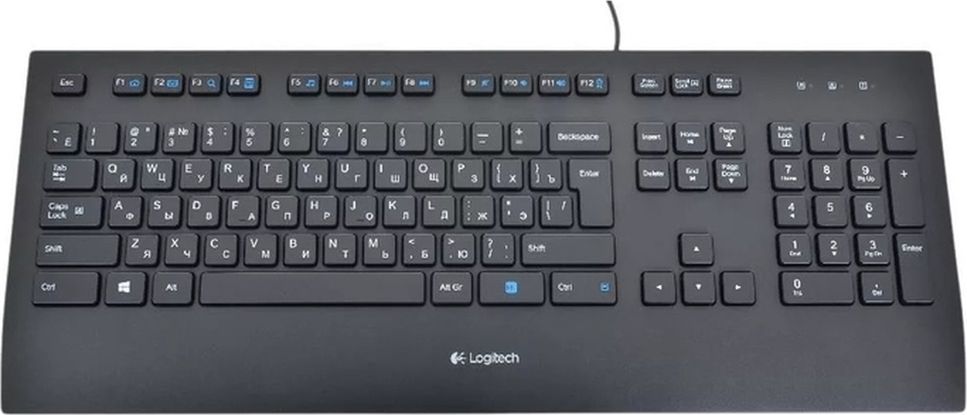 LogitechComfortK280EПроводнаямембраннаяклавиатура,русскаяраскладка,черная