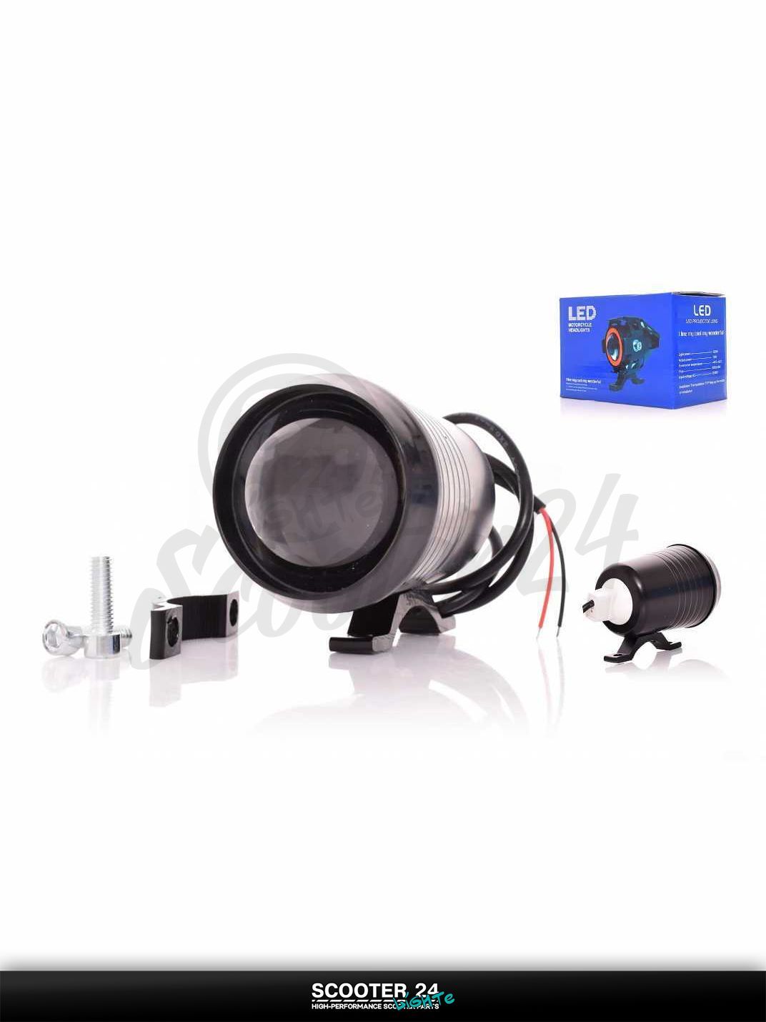 Фара дополнительная круглая на мотоцикл и другую мототехнику, 1 диод, линза