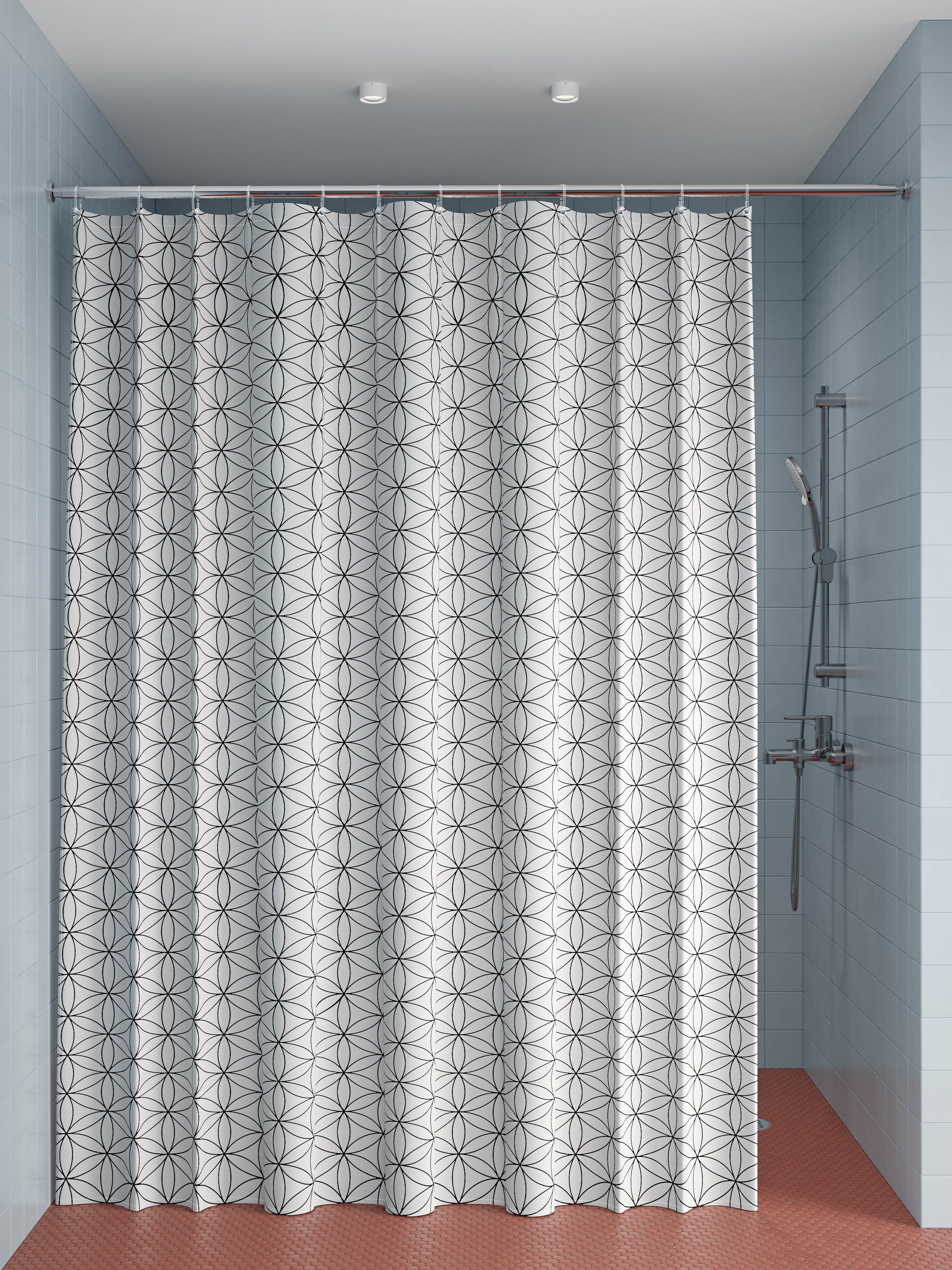 Фото товара на маркетплейсе ozon Штора для ванной комнаты и душа IDDIS, 180x200 см, тканевая, водонепроницаемая, полиэстер, с кольцами, BB04P18i11