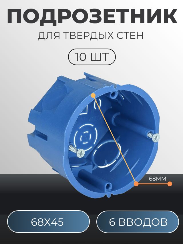 Коробкаподрозетникс/увбетонсиний68х45;10шт