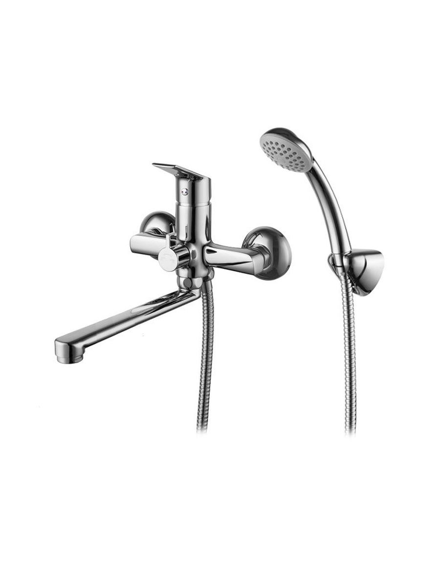 Фото товара на маркетплейсе ozon Смеситель для ванны с душем, глянцевый хром, Milardo, Nelson, NELSB00M02