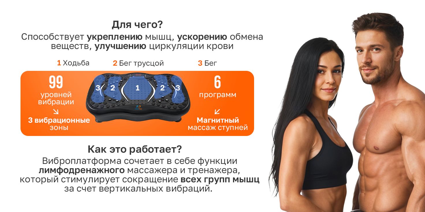 Виброплатформа для похудения, VibroPro, кардио тренажер домашний, степ(图3)